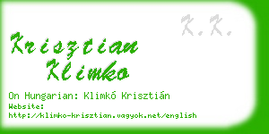 krisztian klimko business card