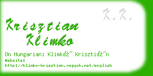 krisztian klimko business card